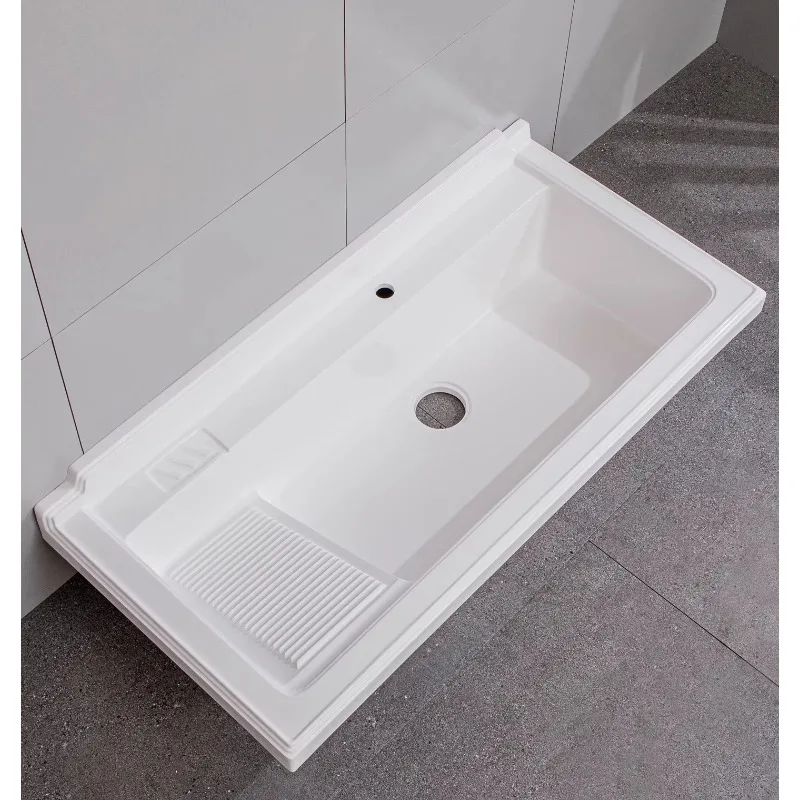 Balcony laundry sink Household artificial quartz stone laundry basin Large pool with diagonal washboard laundry table
