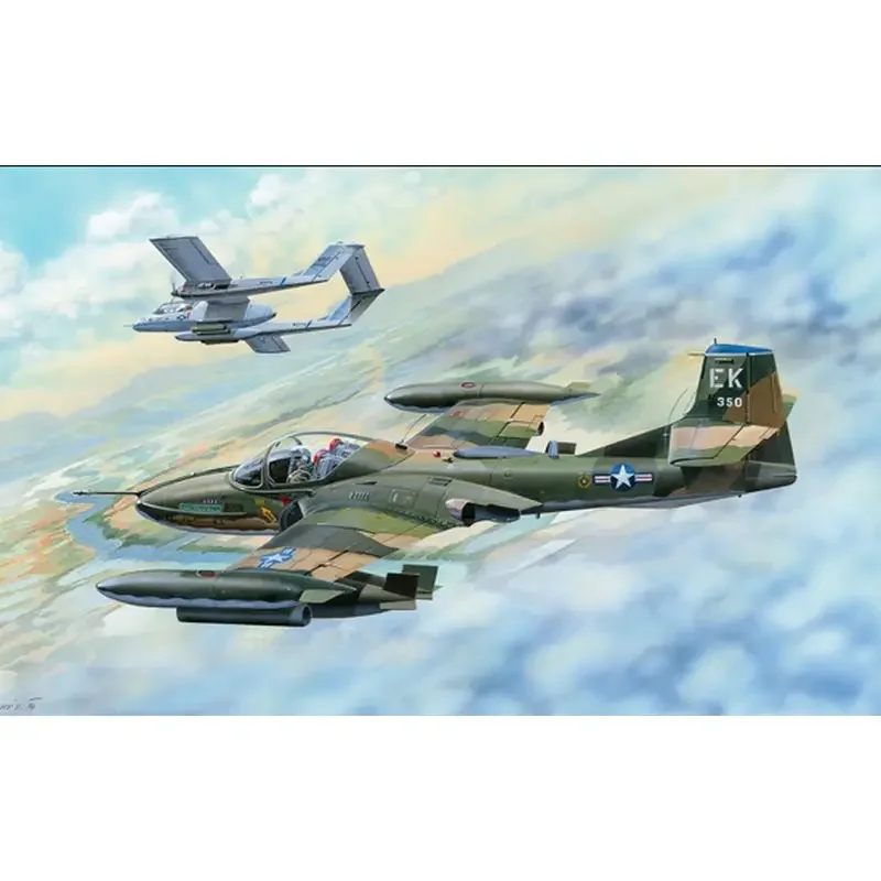 Trumpeter 02889 1/48 US A-37B Dragonfly Light Ground-Attack Aircraft - Assemble Scale Model Kit