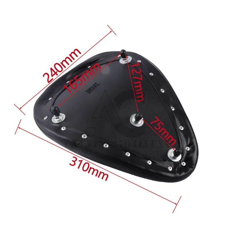 

Black Leather Solo Seat for Sportster 883 (1990-2013) - Low Profile Bobber Chopper Custom Saddle - Driver Rider Seat Replacement