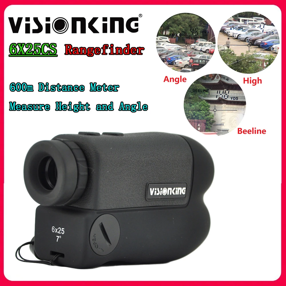 Visionking Multifunctional 6x25 Laser Rangefinder 600 Meter Distance Height Angle Measure High Accuracy Golf Telescope Telemeter