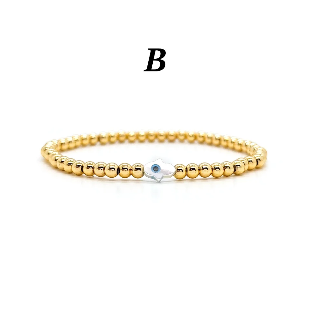 Böses-Auge-Armband für Frauen, Hamsa-Hand-Schutzschmuck, Großhandelslieferung, 18K vergoldet, verstellbares Stretch-Armband, spirituelles Geschenk – Detail 3