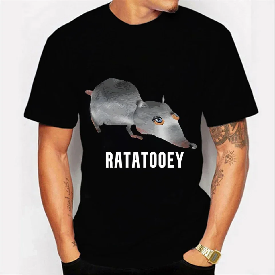 

Summer New Fashion T Shirt for Men Ratatooey Print Harajuku T-shirts Hip Hop Streetwear Casual Man Women Oversized Top TeeCX