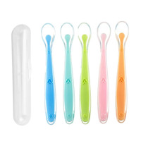 BPA Free Baby Silicone Spoons First Stage Infant Soft Spoons Baby Training Feeding Spoon Toddler Complementary Food Spoon