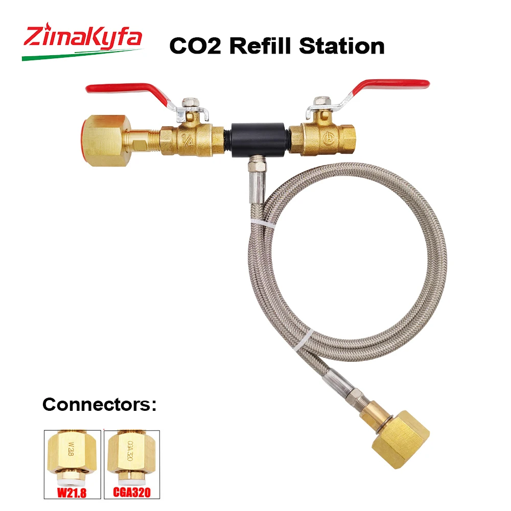 Imagem -02 - Cilindro Recarga Adaptador Conector de Mangueira Soda Maker Troca Carbonator Tanque para Enchimento de Soda Garrafa de Co2 Azul Co2