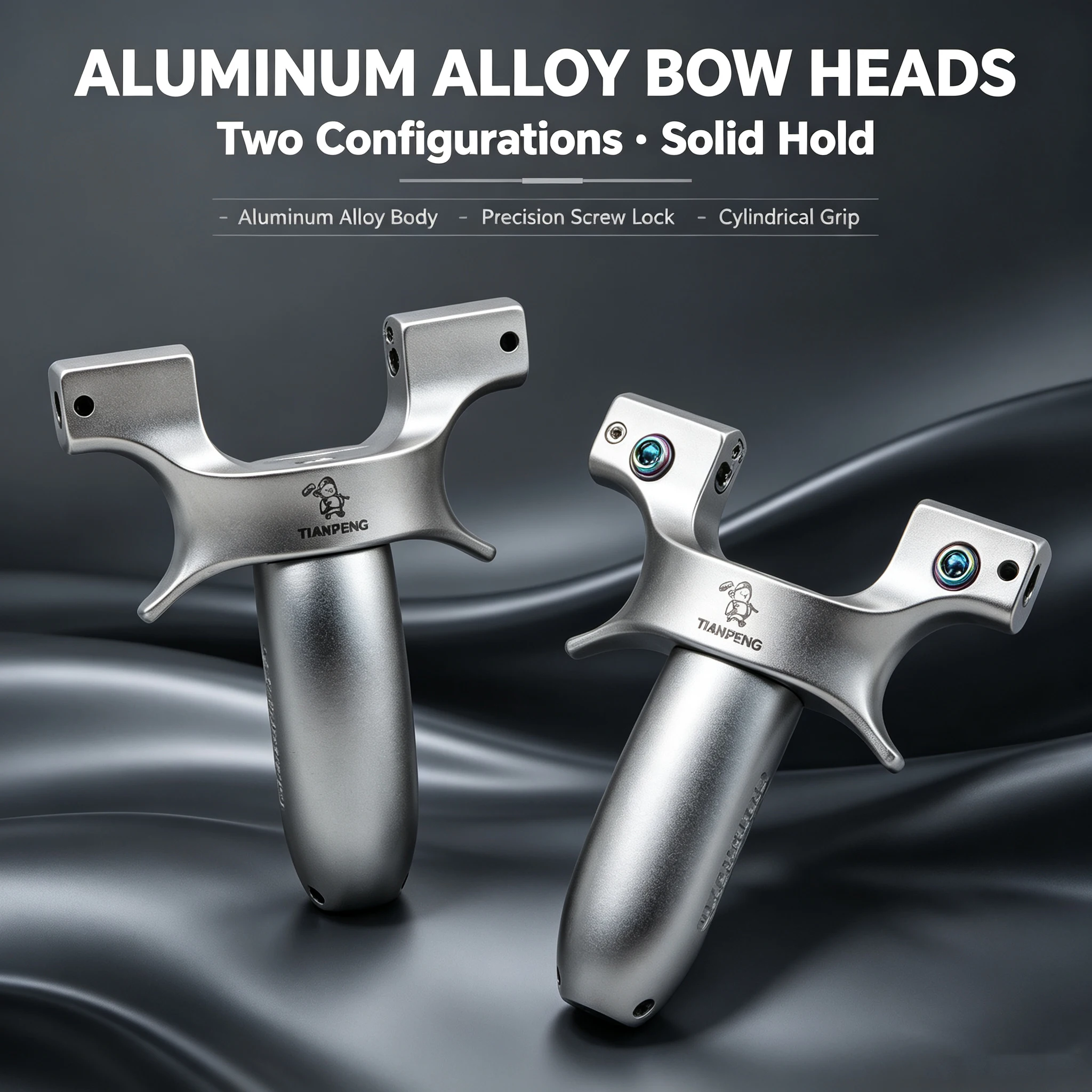 Aluminum Handle Stainless Steel Y-Shaped Slingshot Dragon Tooth & Quick-Press Colorful Screw Clamp 2 Models Outdoor Practice