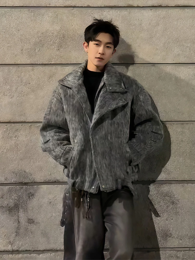 

Мужская зимняя куртка Cleanfit из утолщенной шерсти с американским воротником, хлопковая, теплая, повседневная, на молнии, с длинными рукавами