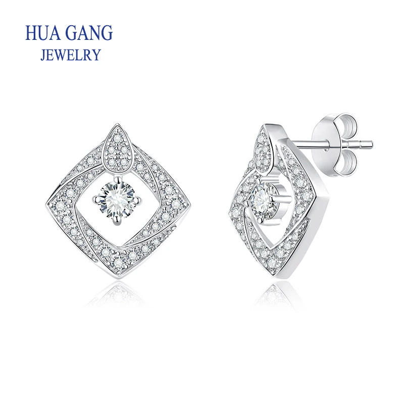 

High Quality Women Men Real 4mm D VVS Moissanite Diamond S925 Silver Earrings Ear Studs