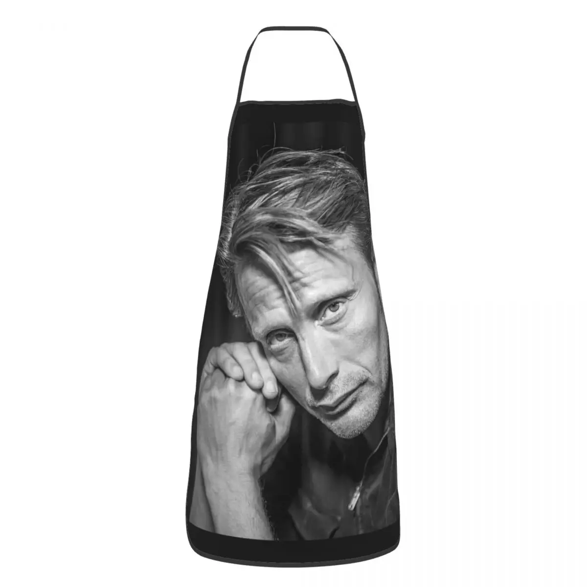 Unisex Handsome Mads Mikkelsen Bib Apron Adult Women Men Chef Tablier Cuisine for Kitchen Cooking Painting