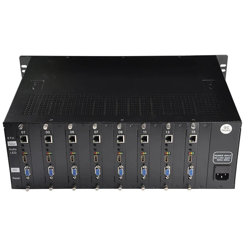 3U Rack OTV-8HDV Provideo 8CH HDMI-compatible VGA CVBS YPbPr Streaming IPTV H264 H265 SRT HLS RTMPs HTTP UDP ONVIF HD SD Encoder