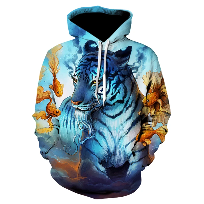 

Spring Men Women Wolf Oversized Hoodie Fashion Spring Autumn Pullovers Sweatshirts Sweat XS-5XL