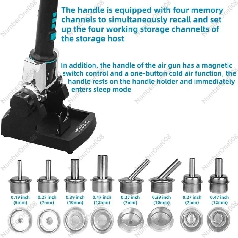 2024 SUGON 8630Pro 1300W Hot Air Gun Digital Display BGA Rework Curved Nozzle Welding Repair Desoldering Station