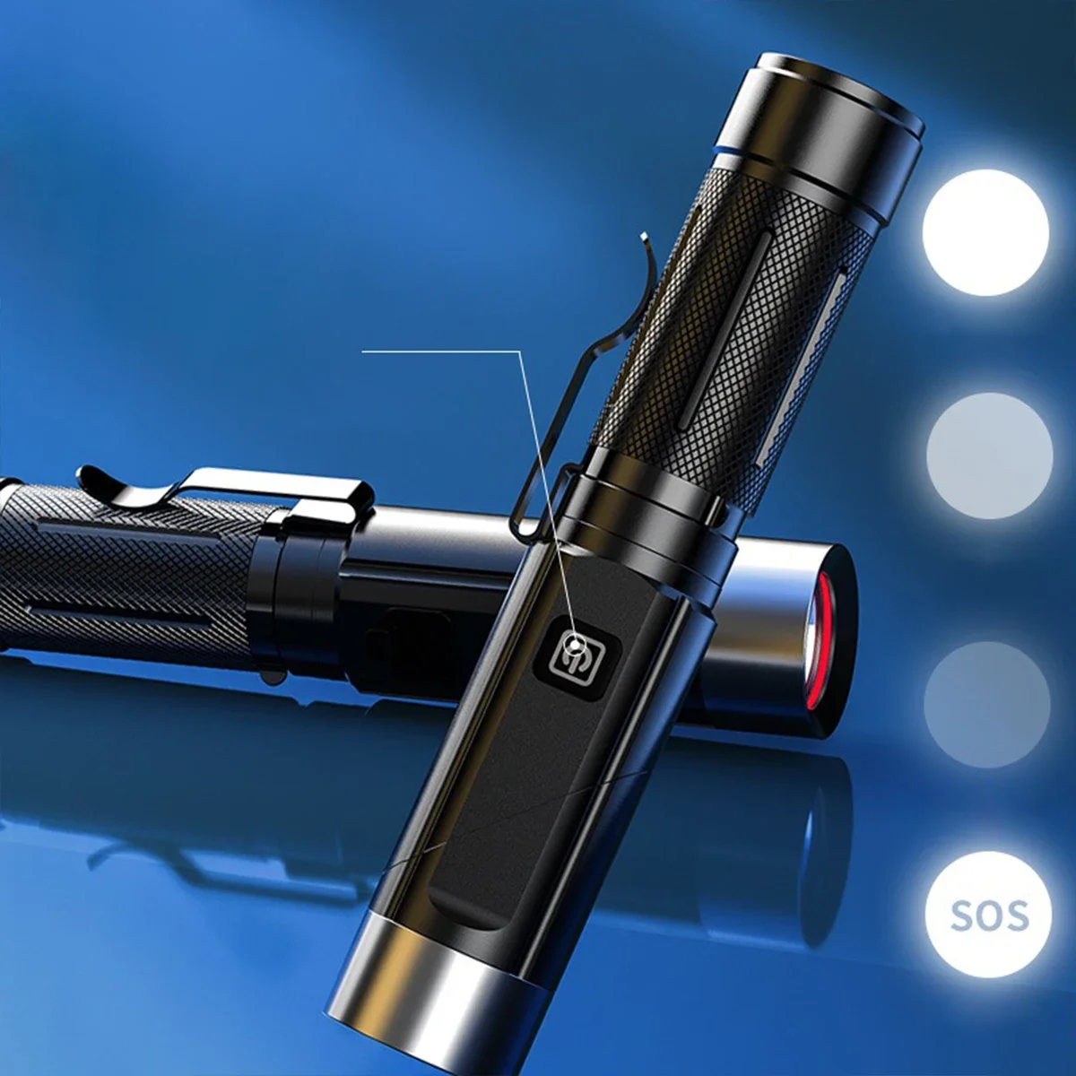 Super Bright LED Flashlight USB Rechargeable Magnetic Work Light Camping Emergency Torch for Auto Repair Outdoor Tactical