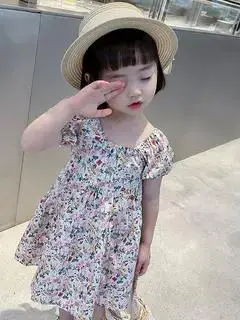 Meninas bolha sve dr bal ort sve floral princ saia bonito sle verão nova versão coreana roupas infantis