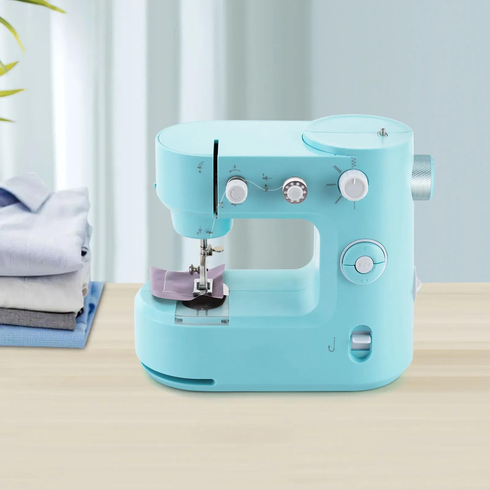 

Mini Electric Sewing Machine – Lightweight, Ideal for Home Use, Available in Pink, Black, and Blue