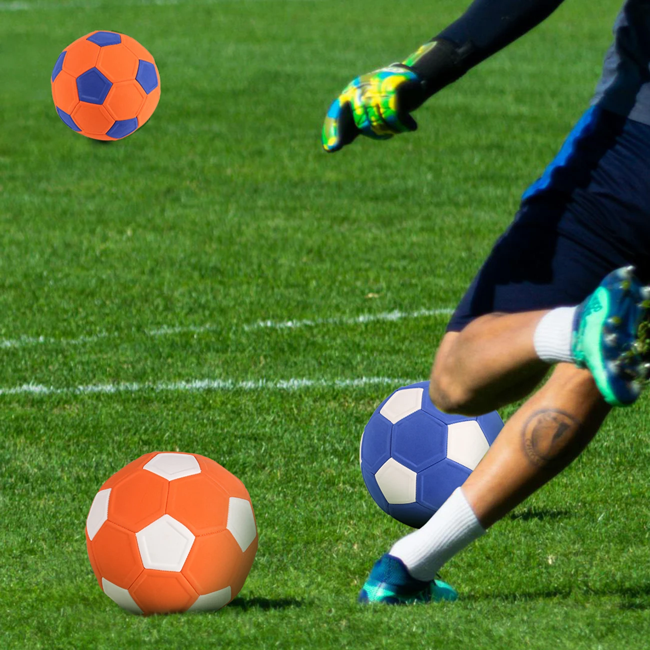 قطعة واحدة مقاس 4 و5 كرة قدم رياضية متينة وناعمة ومريحة، مناسبة للفصول الأربعة للمنافسة والتدريب