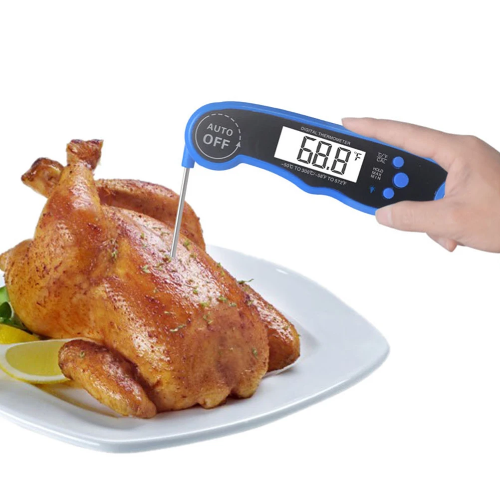 

Digital Waterproof Thermometer Instant Read Meat Temperature Calibration Digital Thermometer Foldable Probe Backlight