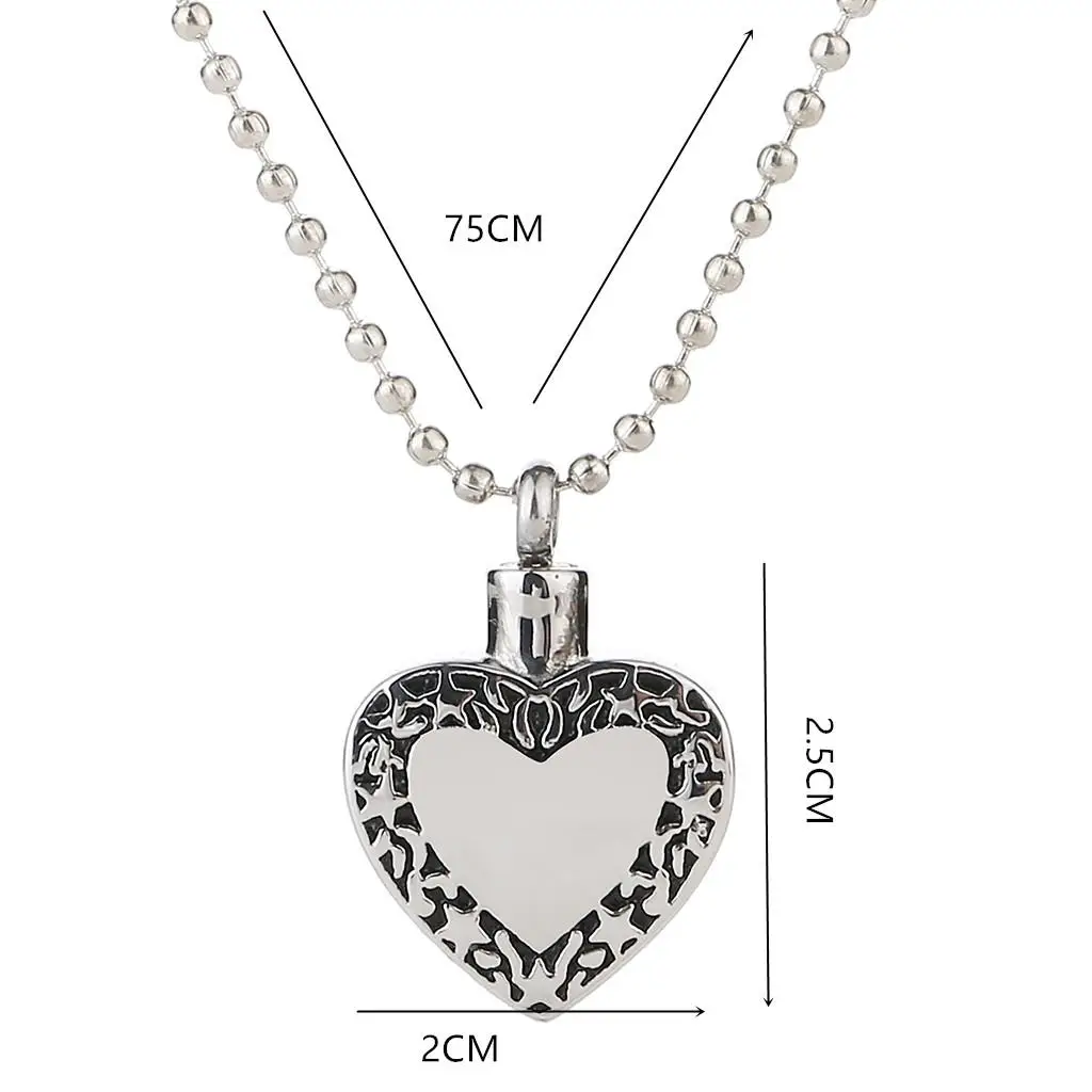 

Heart-shaped Stainless Steel Necklace Ashes Memorial Jewelry Urn Pendant Personalized Keepsake for Loved Ones