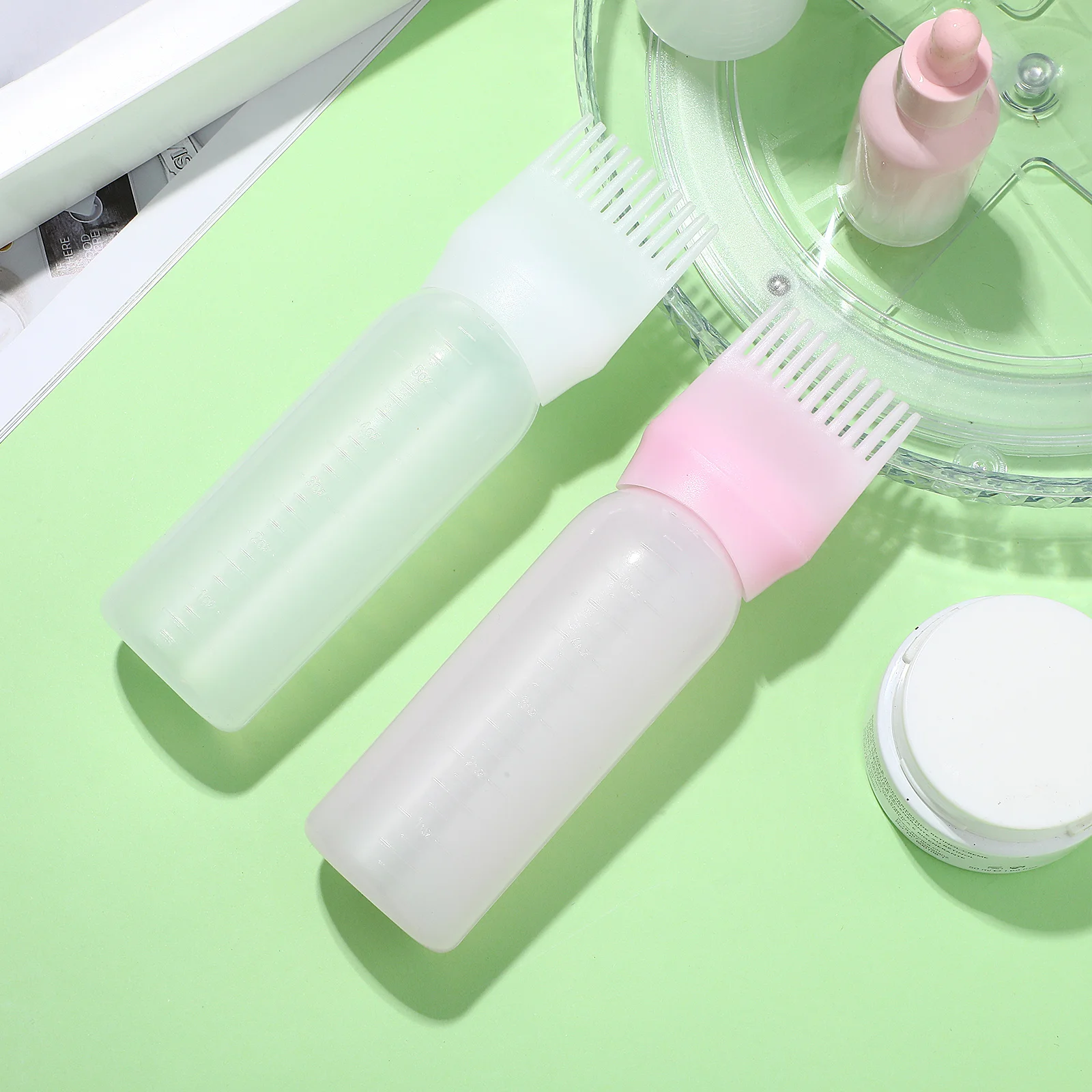 3 pcs Root Comb Applicator Bottle For Hair Color Oiling Dyeing Salon Use Reusable Hair Treatment Tool Comb Applicator Bottles - Image 2