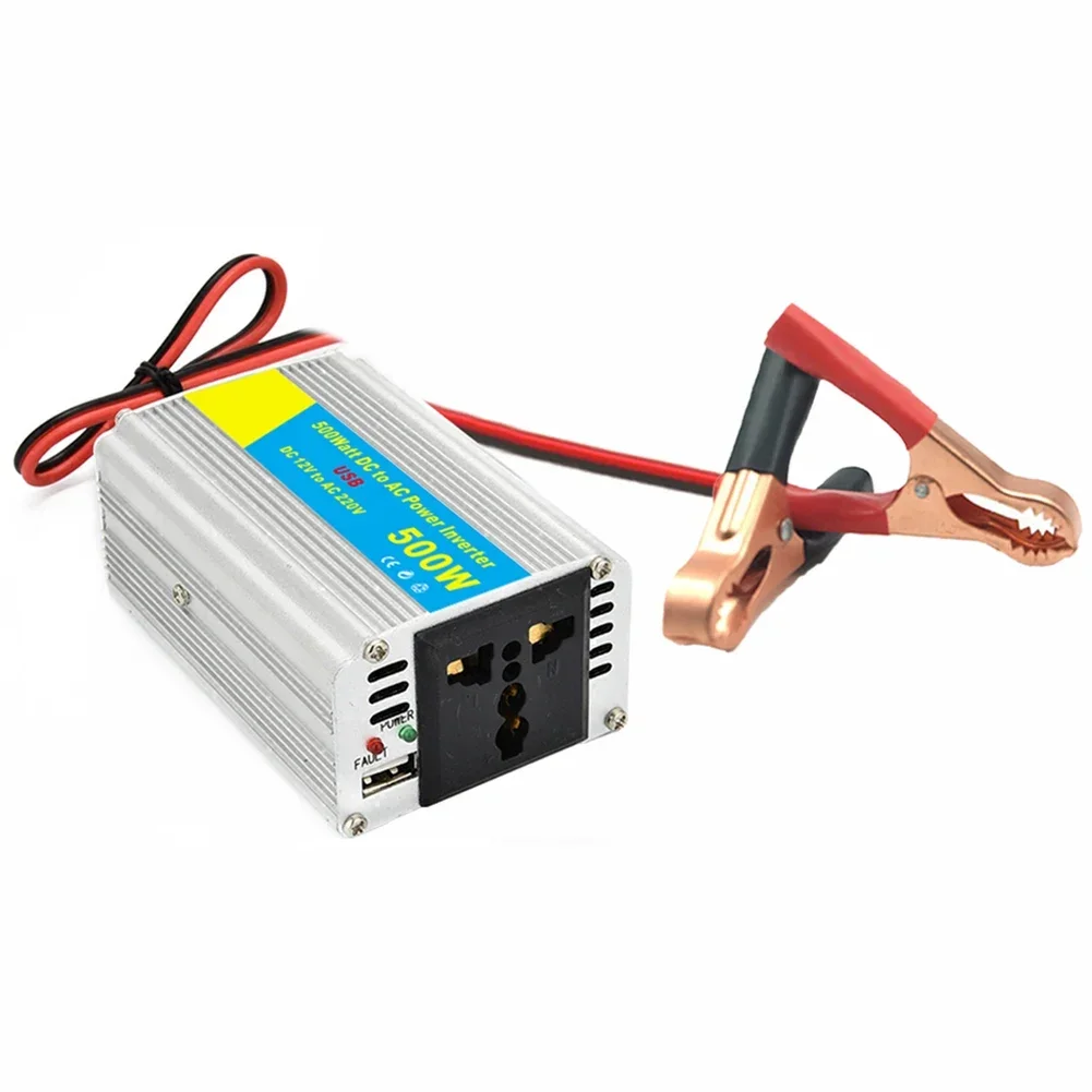 Car Inverter With 2 Sockets 500W Power Inverters DC 12V To AC 220V Auto Electronics Power Protector Convert Adpter Parts