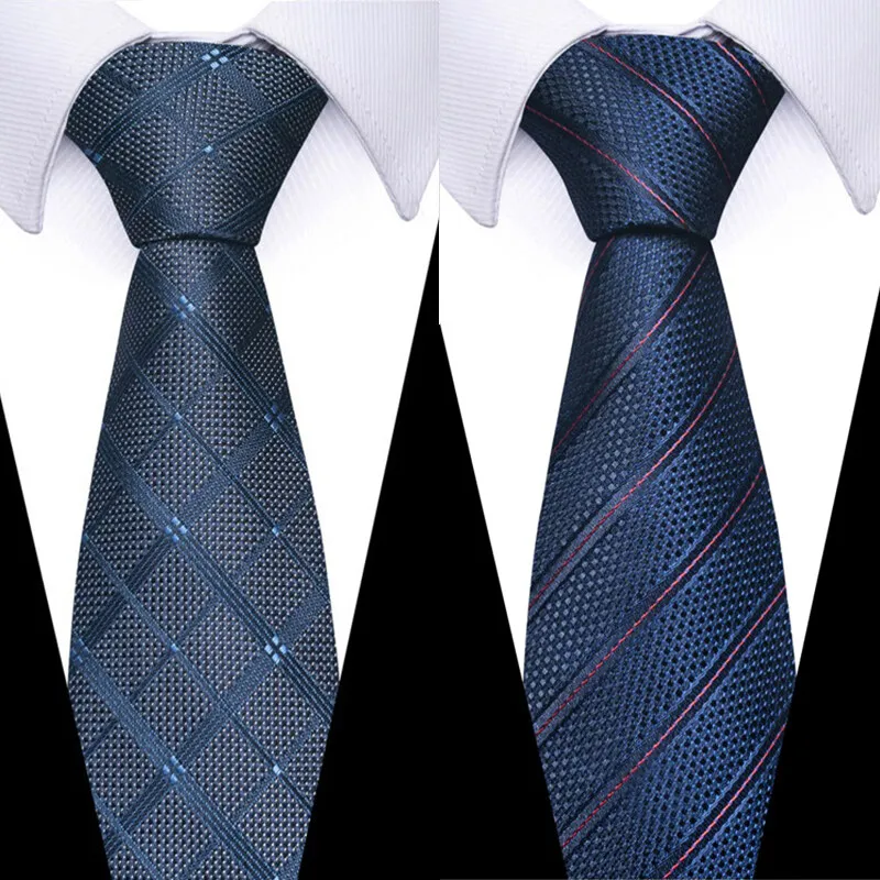 2-個フォーマルネクタイメンズ標準-8-センチメートルブルービジネスプロフェッショナルペイズリーネクタイ結婚式のスーツのアクセサリージャカード織りネクタイ男性