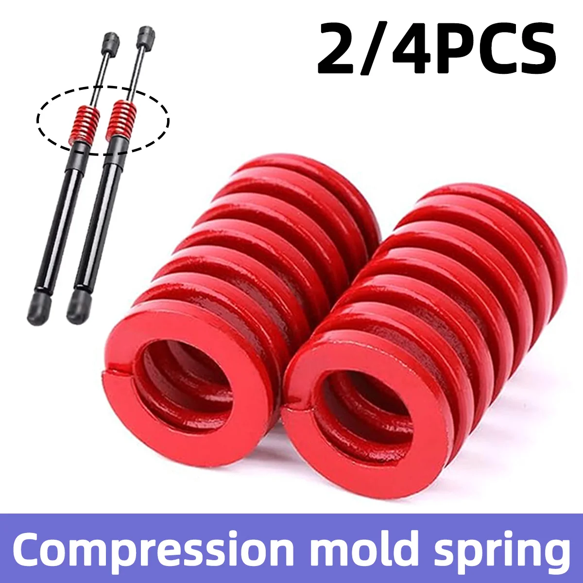 2/4PCS Red Heavy Duty Compression Mold Spring for Gas Strut Support Lift Shock Absorber Replacement Parts for Car Hood Tailgate