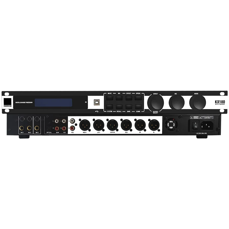 KX180 Pre-Stage Digital Effector Anti-Howling Reverberation Professional-Grade Digital  Processor for KTV Microphone