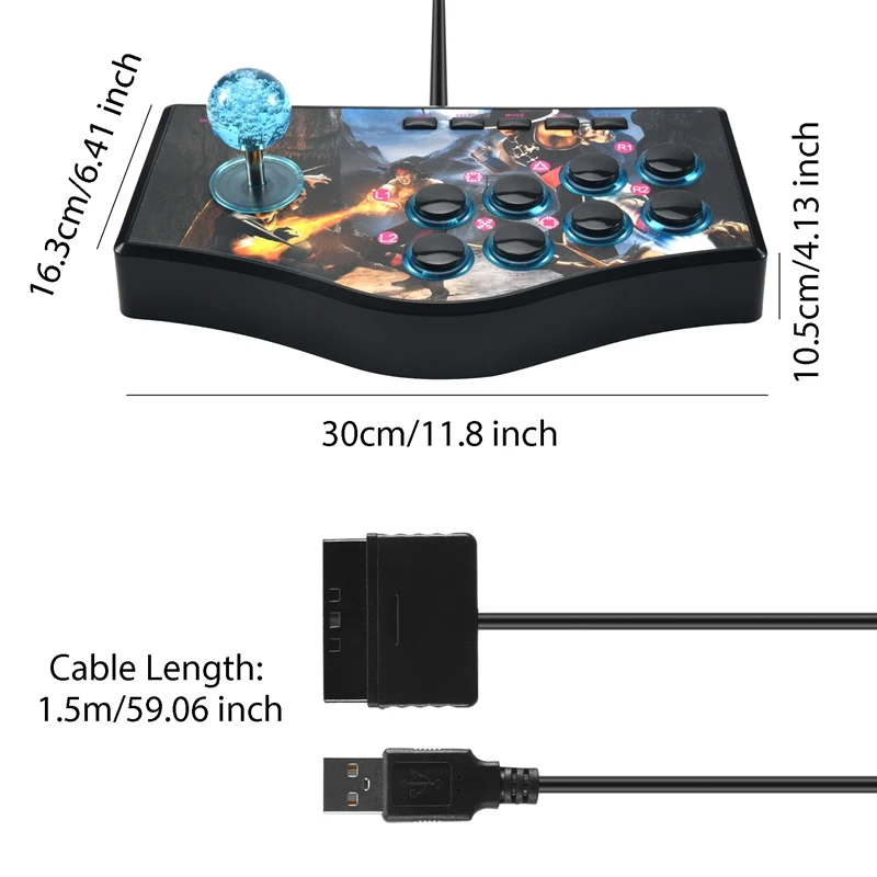 A29F-Retro Arcade Game Rocker Controller Usb Joystick untuk Ps2/Ps3/Pc/Android Smart Tv Built-In Vibrator Delapan Arah Joystick