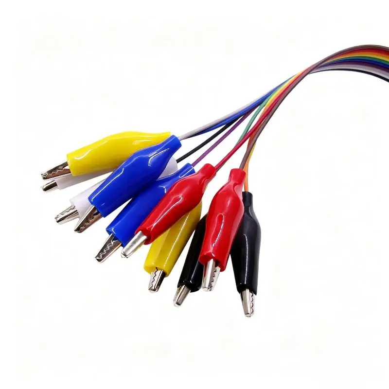 10-Pin Male/Female to Alligator Clip Test Cable Anti-Corrosion Insulated Lead for DIY Electronic Project Experiment