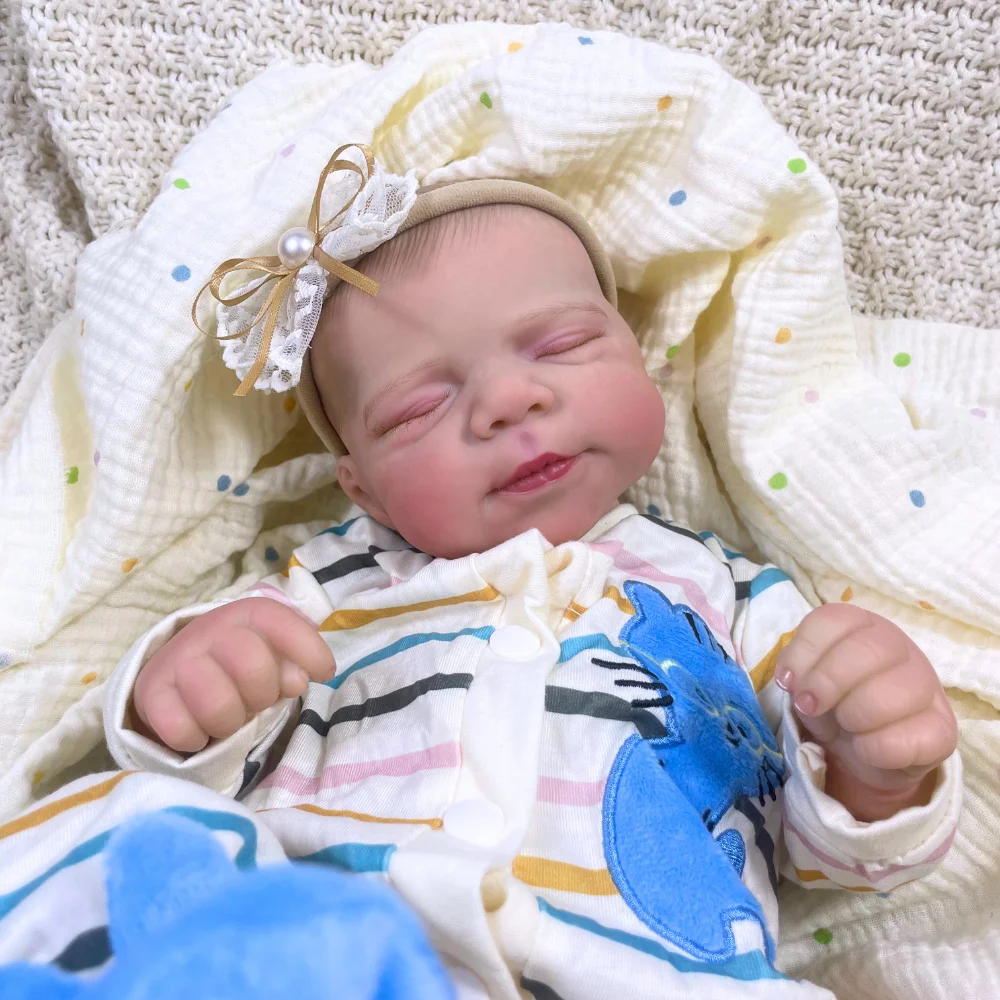 18 Polegada pascale reborn bebê boneca realista recém-nascido tecido macio corpo artesanal 3d pele veias visíveis presente de natal brinquedo boneca