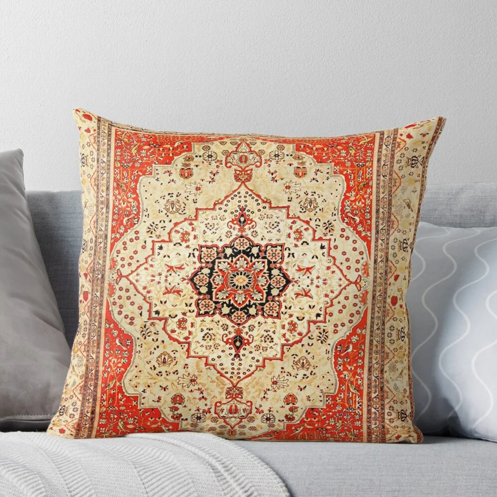 

Mohtasham Kashan Antique Persian Rug Print Throw Pillow Pillow Covers Decorative ornamental pillows for living room