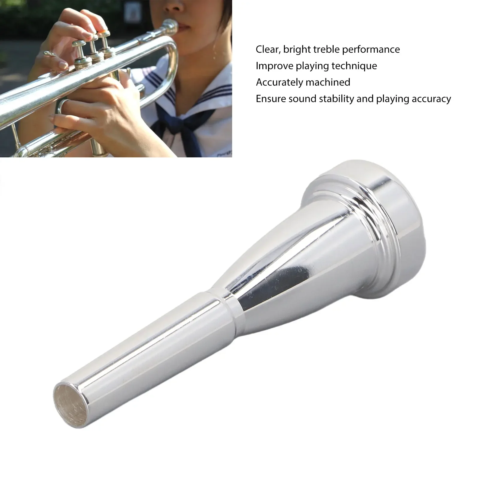 Bocchino per tromba Accessori di ricambio per strumenti musicali a fiato professionali in metallo in lega di alluminio per tromba