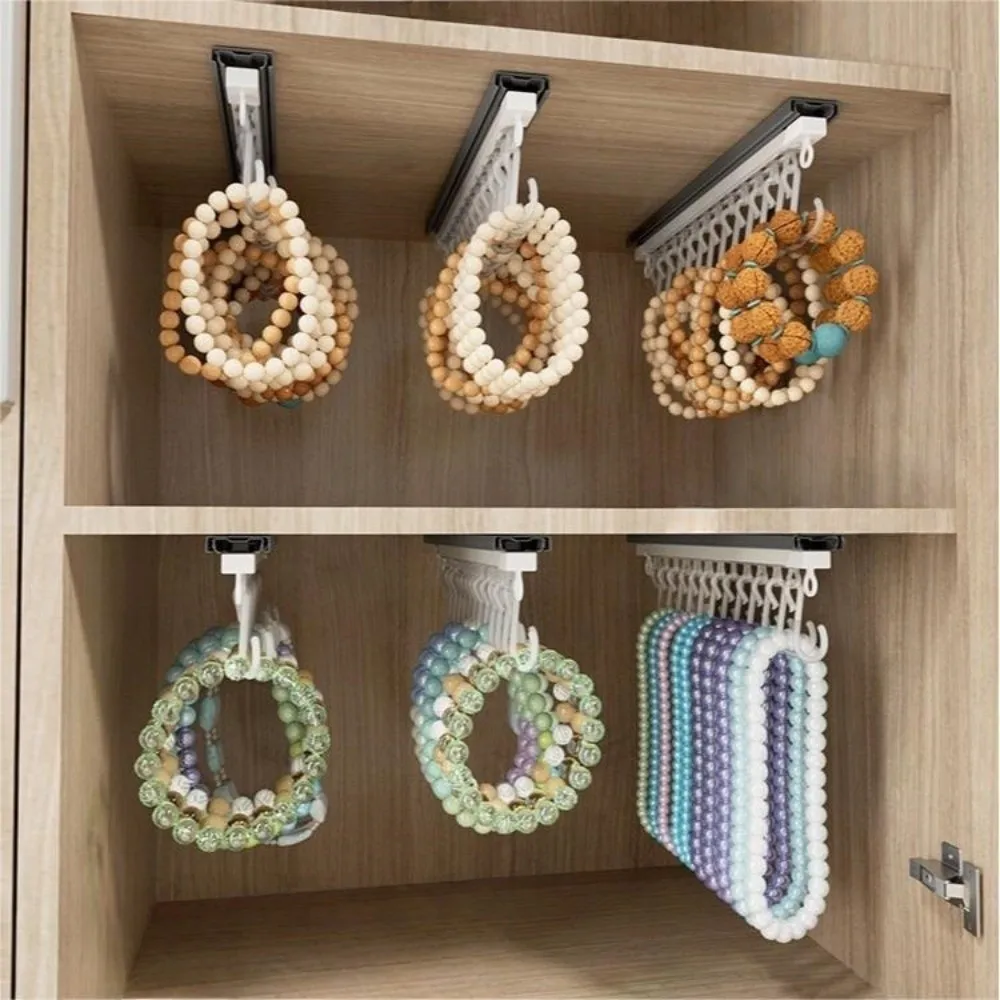 Push and Pull Sliding Rail S Hooks Stainless Steel Plastic Wall-mounted Jewelry Display Non Punching Removable Hooks