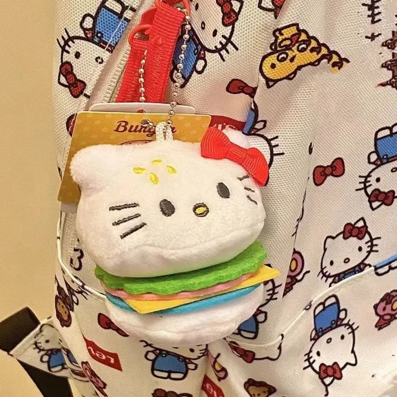 헬로 키티 애니메이션 카와이 산리오 러블리 인형 펜던트 귀여운 만화 플러시 키 체인 가방 장식 장난감 소녀를위한 생일 선물