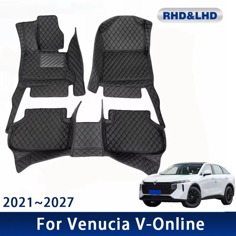 

Car Floor Mats For Venucia V-Online Da-V Big V Grand V 2021~2027 Waterproof Auto Foot Pad Leather Carpet Interior Accessories