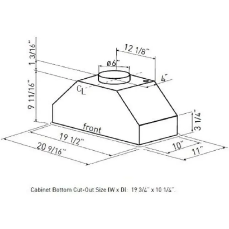 Miseno MH80120AS Miseno MH80120AS 150-390 CFM 20 Inch 3-Speed Ultra Quiet Range Hood Insert with Halogen Lighting