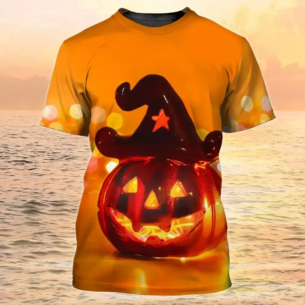 

Halloween Carnival Night Mens T Shirt Hip Hop Trend Harajuku Dress Up Clothing Casual O-neck Short Sleeve Top 3D Print Funny Tee