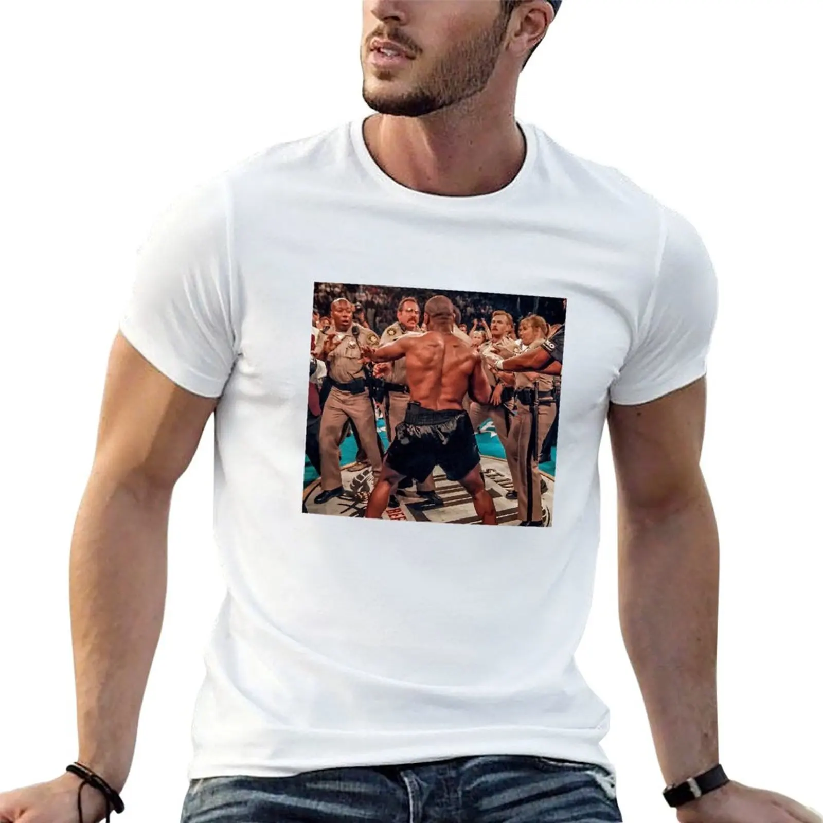 

t-shirt t black man plain for Tyson T-Shirt cotton Brawl for package shirts man white pack