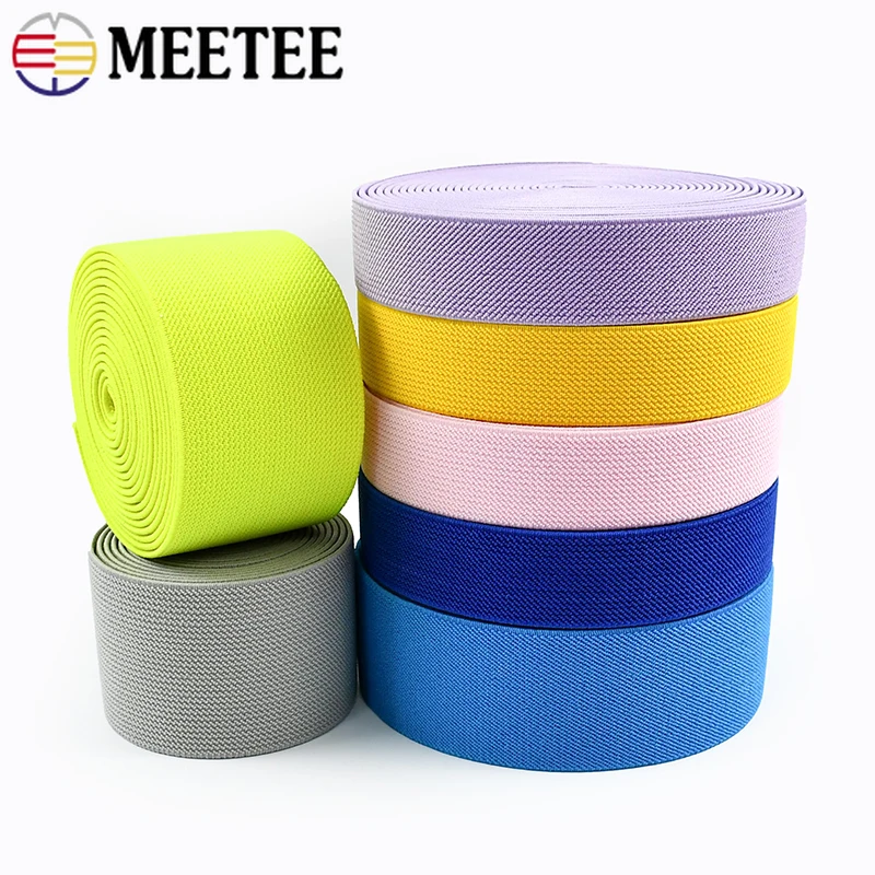 

3Meters Meetee 10-50mm Colorful Rubber Bands for Nylon Bra Strap Elastic Band Belt Clothes Decor Stretch Tape Sewing Accessories