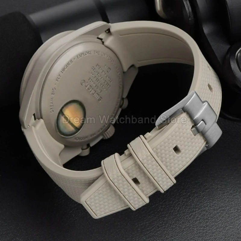 20 مللي متر منحني ملون نمط المطاط حزام الساعات ل رولكس أوميغا سواتش الأسود الغواصة المنسوجة الملمس مقاومة للخدش خفيفة الوزن