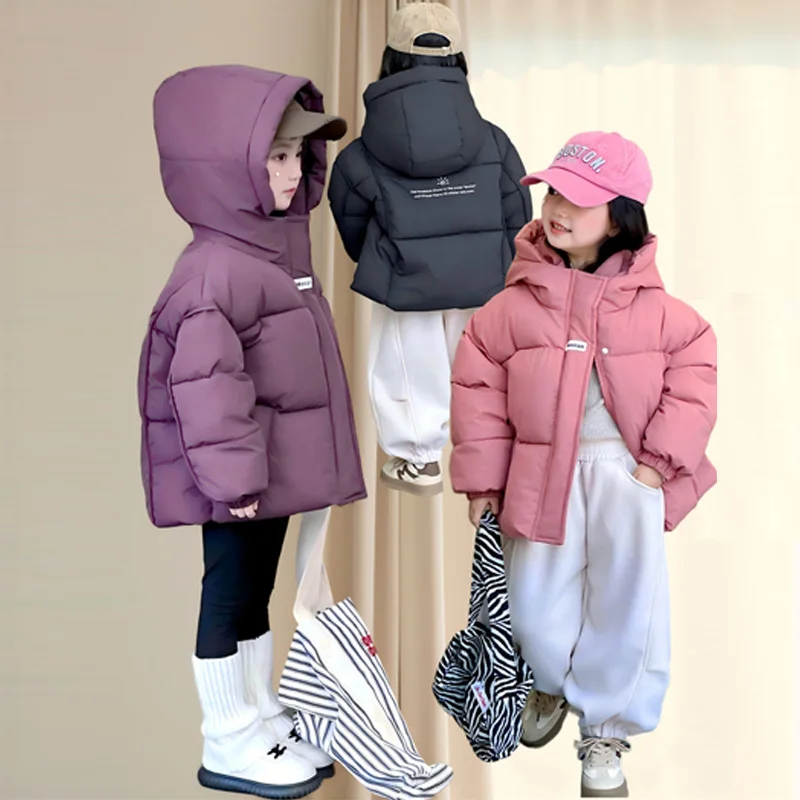 

Boys Girls Hooded Jackets New Children's Winter Warm Down Coats Kids Thickened Fashion Outerwear Teenager Casual Clothing 3-12Y