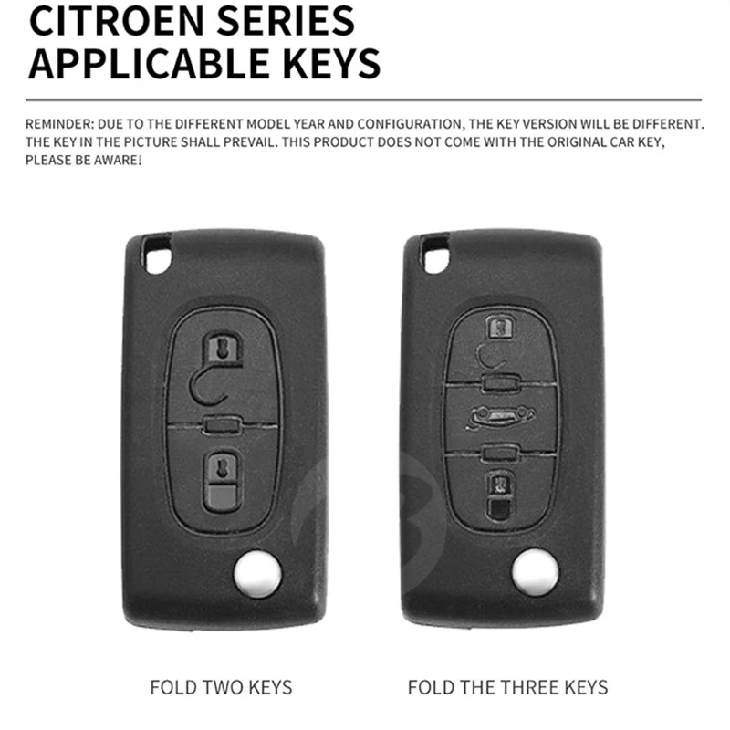 Folding Metal Leather Car Key Cover Case For Citroen C5 Logo For X7 Tourer 2/3 Buttons Keyless Fob Holder Accessories