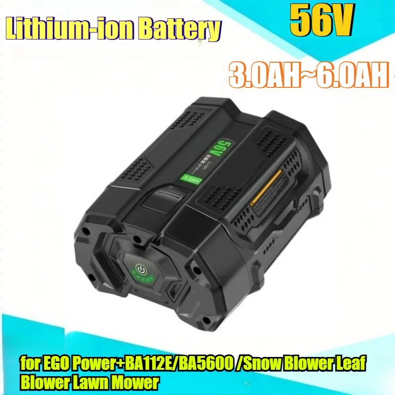 

Литий-ионный аккумулятор 6.0Ач 56В для EGO Power+BA112E/BA5600, сменный аккумулятор, совместимый с снегоуборщиками, воздуходувками и газонокосилками
