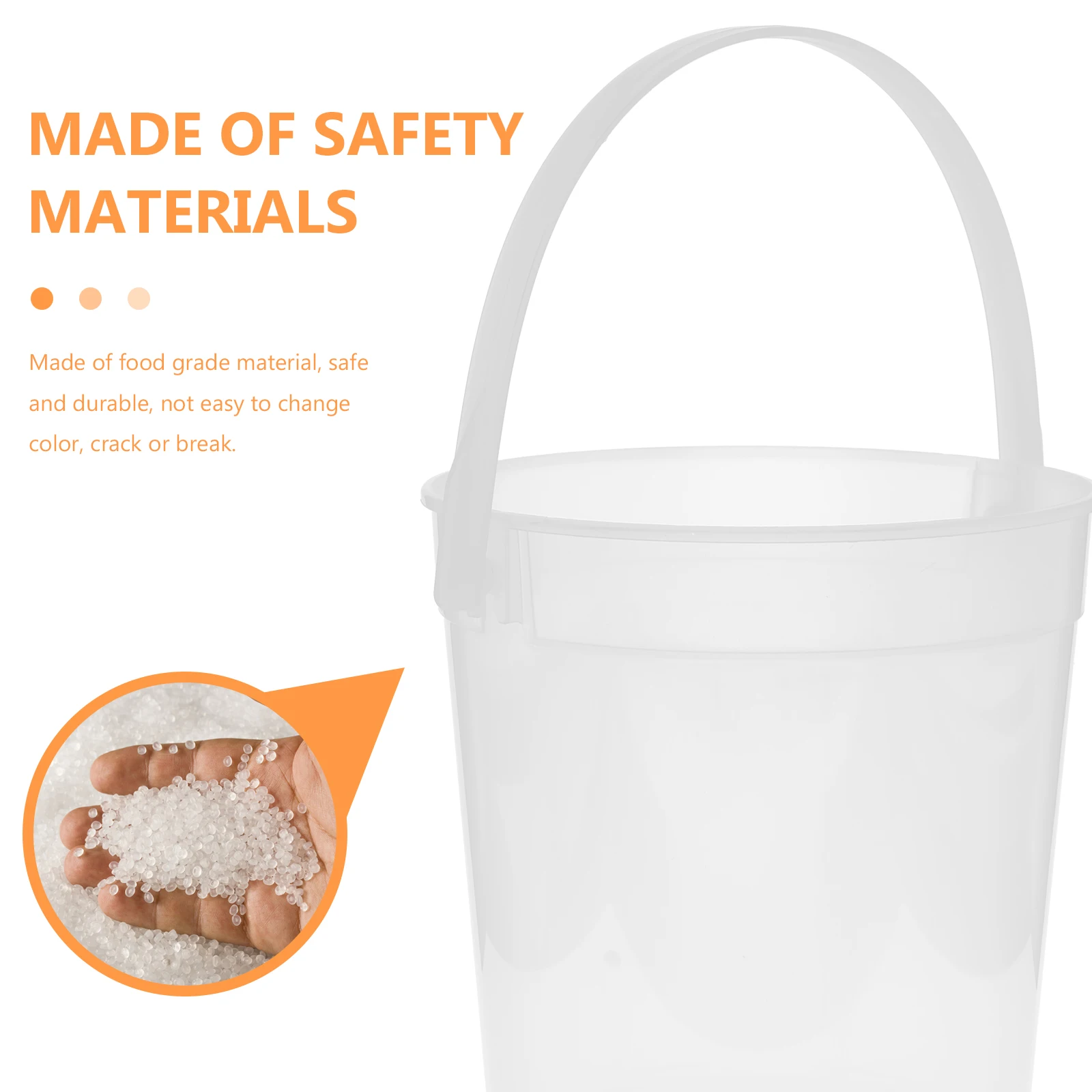 

10pcs Clear Drink Food Storage Container For Ice Cream Milk Tea Juice Snacks Fruits Party Use Large Bucket With Handle