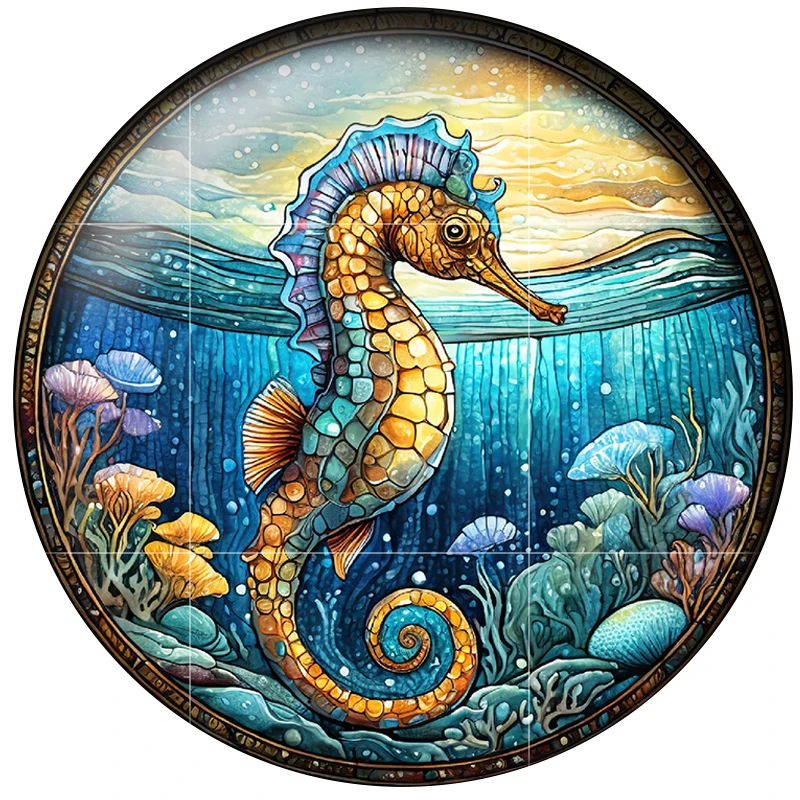 24pcs/lot Sea Animals Fish Seahorse Tortoise Dolphin 8mm/25mm Round Photo Glass Cabochon Demo Flat Back Making Findings H146