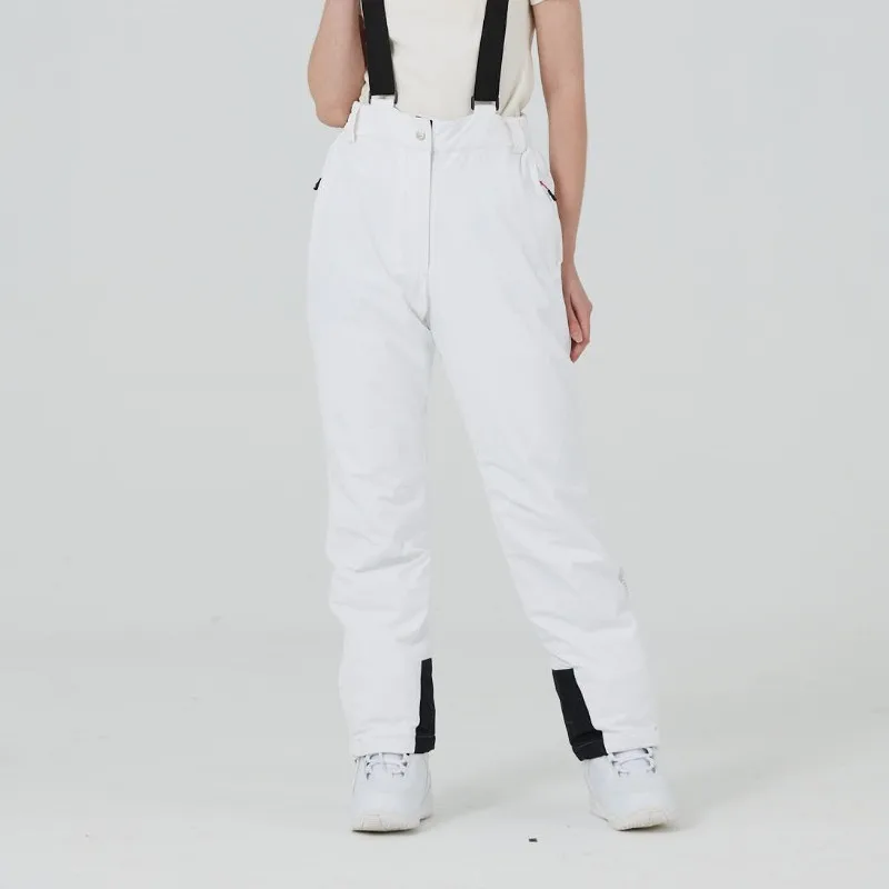 سروال تزلج قشرة قماش مرنة ولوحة مزدوجة فضفاضة مقاومة للرياح ومقاومة للماء ودافئة