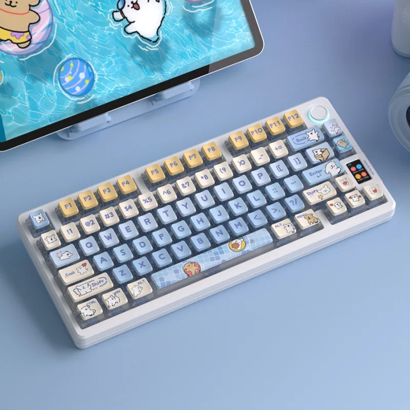 2025, neue Eva-Umbau von Evan, Anime-Figur, vierseitig, transparent, PBT, thermische Sublimation, transparenter Kristall, Schlüsselkappe, Geschenke – Detail 19