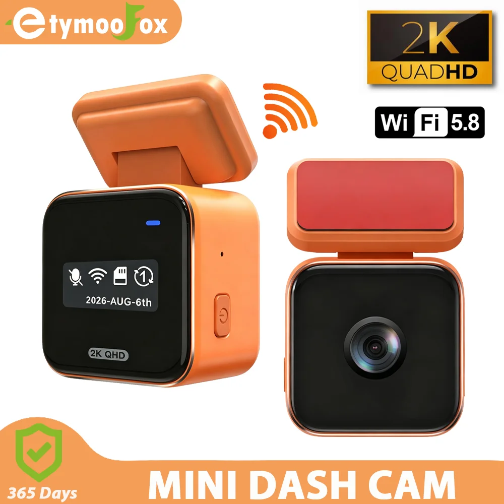 Car DVR Mini Dashcam 2K WiFi 24H Parking Time-Lapse Recording Night Vision G-Sensor Black Box Video Recorder Dash Camera