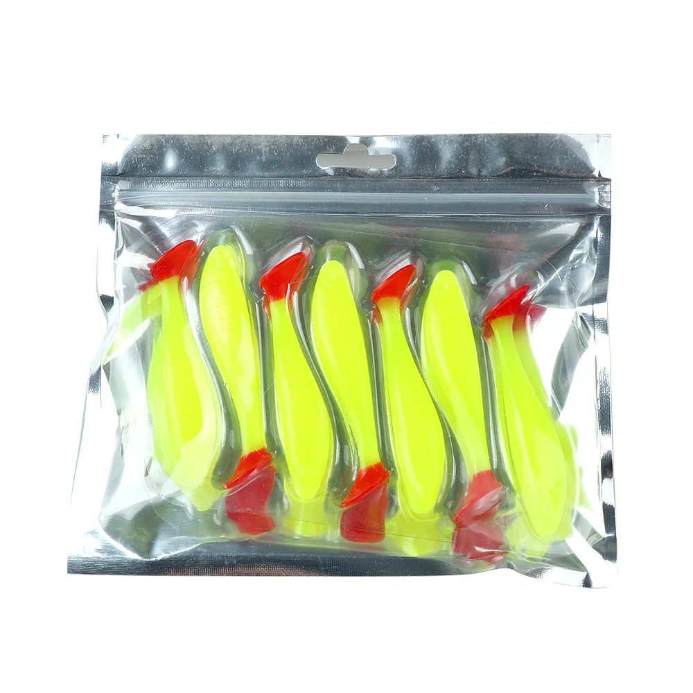 7-teiliges Set Schwimmende Weichköder 7cm 4,5g T-Schwanz Weichwürmer Hochelastische Kunstköder Salzwasser-Angelköder Angelausrüstung – Detail 11
