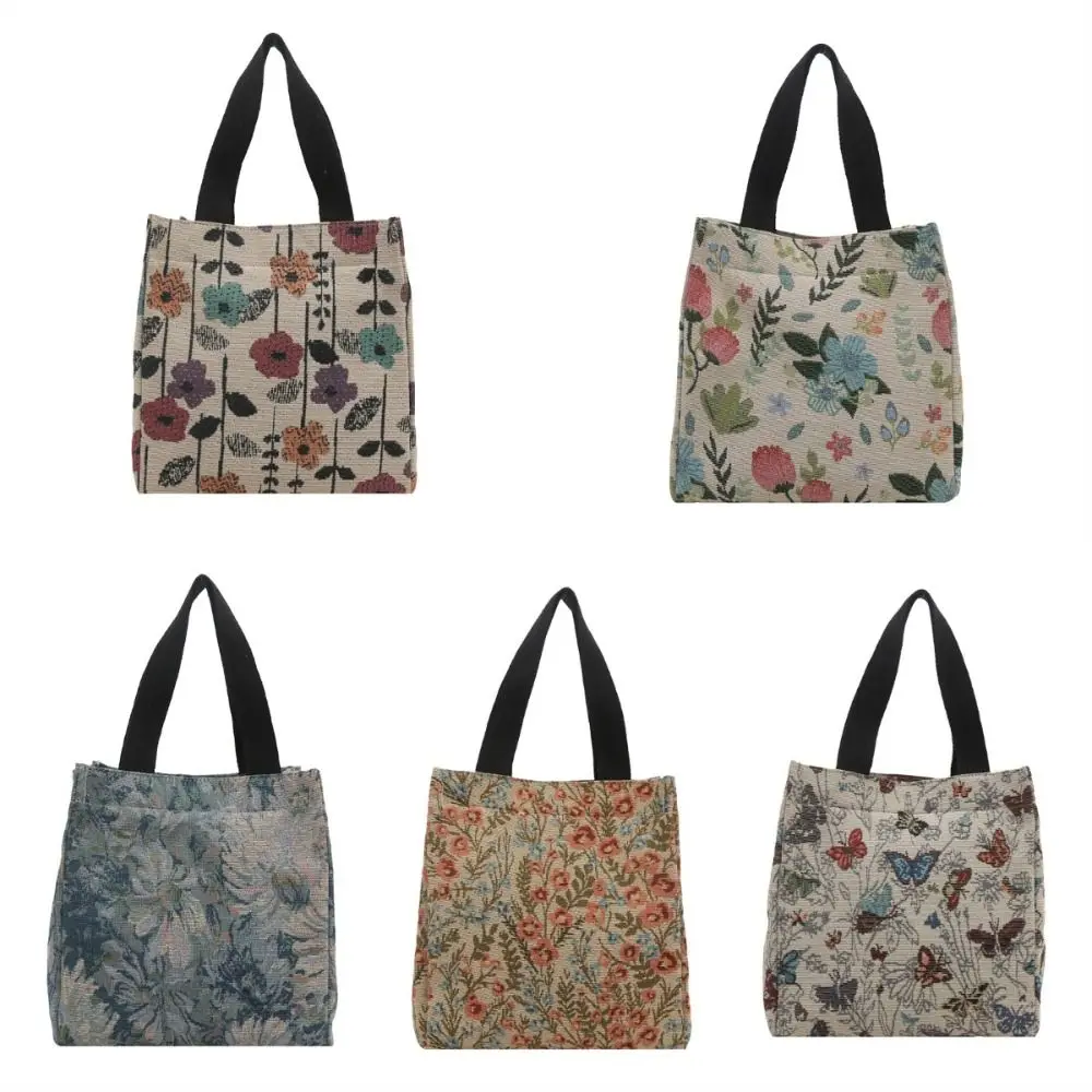 

Leisure Hand-held Single Shoulder Bag Oil Painting Multi Color Bucket Bag Canvas Small Lunch Bag Women Girls