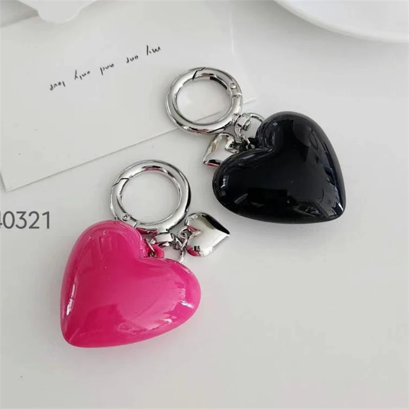 Korean Y2K Cute Pink Heart Beaded Phone Chain Charm Lanyard For iPhone 15 14 CCD Camera Anti-Loss Keychain Bag Key Ring Jewelry